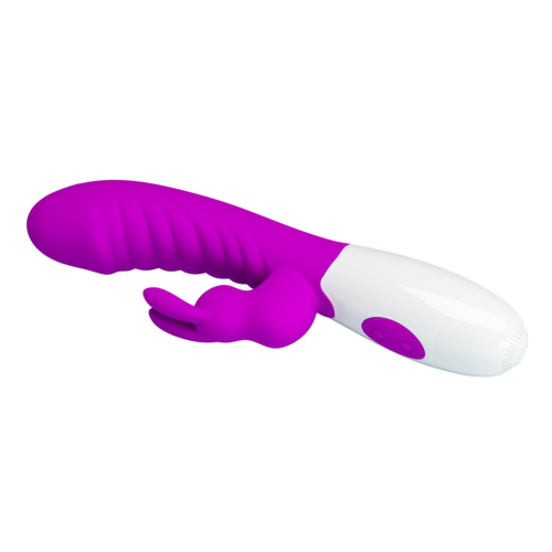Лиловый вибратор-кролик Naughty Bunny - 19,8 см. - 5