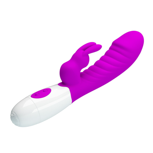 Лиловый вибратор-кролик Naughty Bunny - 19,8 см. - 6