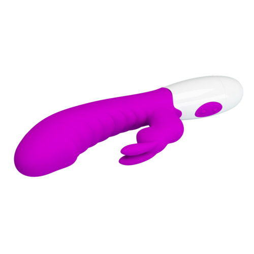 Лиловый вибратор-кролик Naughty Bunny - 19,8 см. - 7