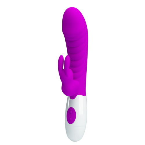 Лиловый вибратор-кролик Naughty Bunny - 19,8 см. - 0