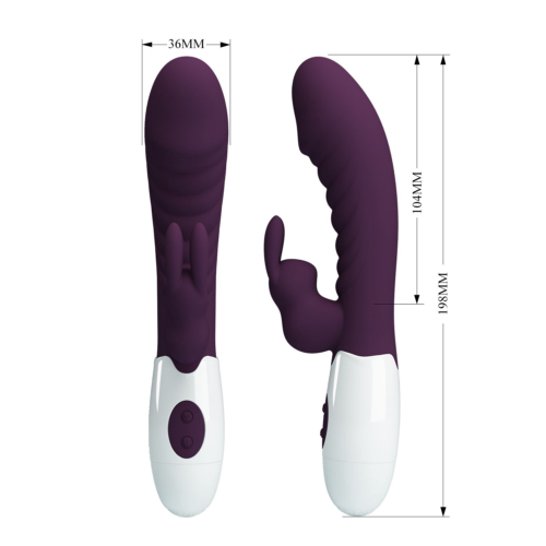 Фиолетовый вибратор-кролик Naughty Bunny - 19,8 см. - 8