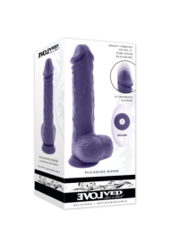Фиолетовый вибратор на присоске с поступательными движениями Pleasure Rider - 22,2 см. - 1