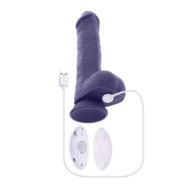 Фиолетовый вибратор на присоске с поступательными движениями Pleasure Rider - 22,2 см. - 6