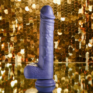 Фиолетовый вибратор на присоске с поступательными движениями Pleasure Rider - 22,2 см. - 8