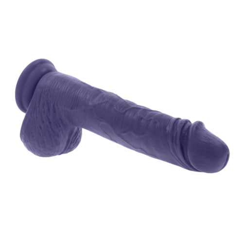 Фиолетовый вибратор на присоске с поступательными движениями Pleasure Rider - 22,2 см. - 5