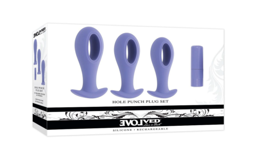Набор из 3 анальных пробок с вибропулей Hole Punch Plug Set - 1