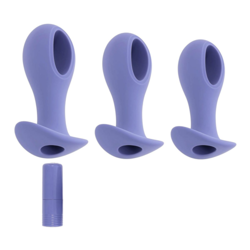 Набор из 3 анальных пробок с вибропулей Hole Punch Plug Set - 5