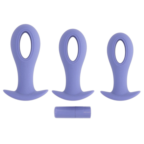 Набор из 3 анальных пробок с вибропулей Hole Punch Plug Set - 0