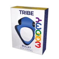 Синее эрекционное кольцо Wooomy Tribeс с вибрацией - 1