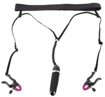 Женские вибростринги с зажимами для половых губ Spreader String with Vibrator