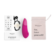 Розовый бесконтактный клиторальный стимулятор Womanizer Enhance с вибрацией - 4