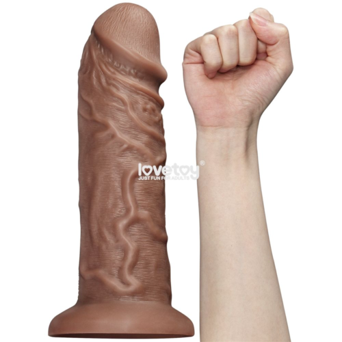 Коричневый фаллоимитатор Cubby dildo - 26,6 см. - 2