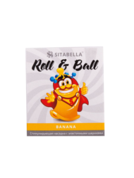 Стимулирующий презерватив-насадка Roll Ball Banana - 1