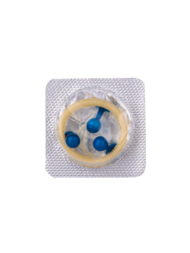 Стимулирующий презерватив-насадка Roll Ball Banana - 3