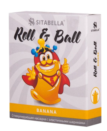 Стимулирующий презерватив-насадка Roll Ball Banana