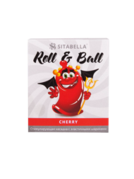 Стимулирующий презерватив-насадка Roll Ball Cherry - 1