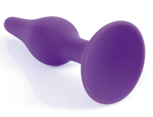 Фиолетовая анальная втулка Silcone Purple Plug Large - 12,5 см. - 2