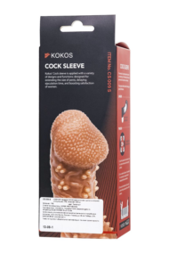 Телесная закрытая насадка с пучками шишечек Cock Sleeve 009 Size S - 13,8 см. - 5