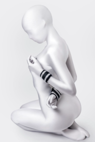 Серебристо-черные наручники Anonymo - 3