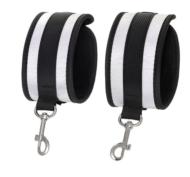 Серебристо-черные наручники Anonymo - 0