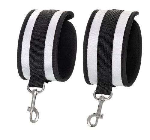 Серебристо-черные наручники Anonymo - 0