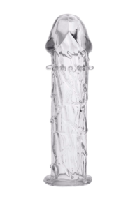 Гладкая прозрачная насадка с усиками под головкой - 12,5 см. - 3