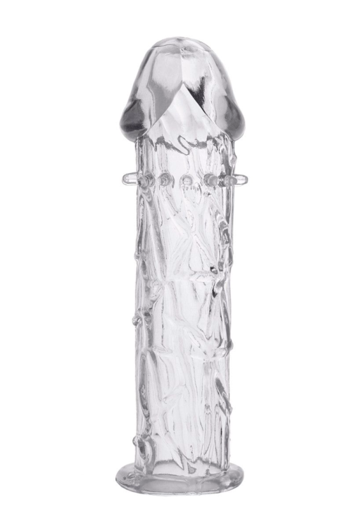 Гладкая прозрачная насадка с усиками под головкой - 12,5 см. - 3