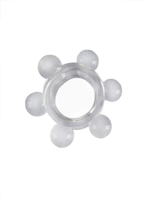Прозрачное эрекционное кольцо с 6 стимулирующими шариками - 2
