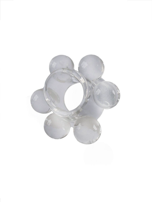 Прозрачное эрекционное кольцо с 6 стимулирующими шариками - 3