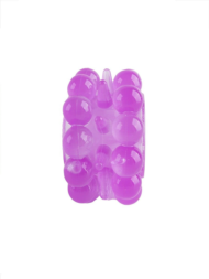 Лиловое эрекционное кольцо с 2 рядами стимулирующих шариков - 4