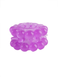 Лиловое эрекционное кольцо с 2 рядами стимулирующих шариков - 5