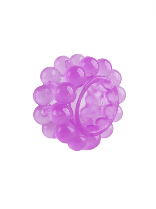 Лиловое эрекционное кольцо с 2 рядами стимулирующих шариков - 3