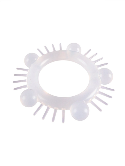 Эластичное эрекционное кольцо с шишечками и шипами - 3