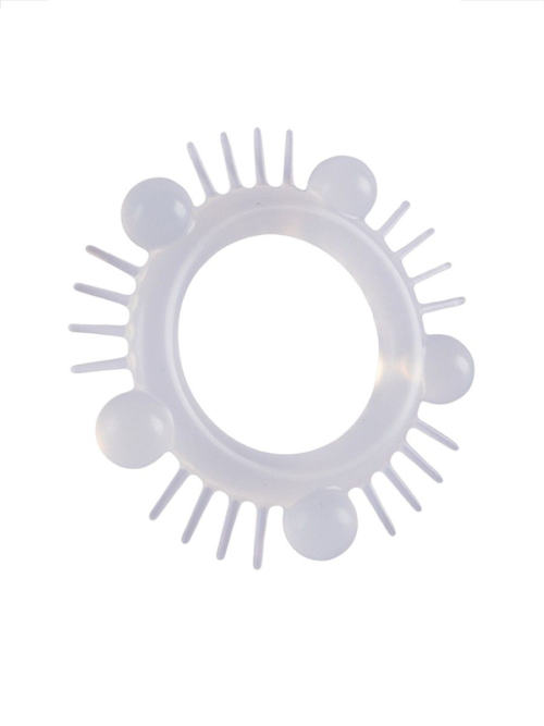 Эластичное эрекционное кольцо с шишечками и шипами - 4