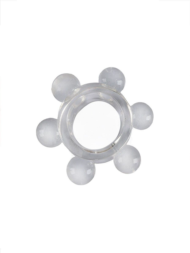 Прозрачное эластичное эрекционное кольцо с 6 шариками - 3