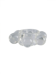 Прозрачное эластичное эрекционное кольцо с 6 шариками - 5