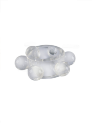 Прозрачное эластичное эрекционное кольцо с 6 шариками - 6