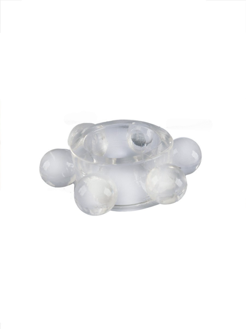 Прозрачное эластичное эрекционное кольцо с 6 шариками - 6