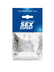 Прозрачное эрекционное кольцо с шариками и шипами - 1