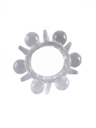 Прозрачное эрекционное кольцо с шариками и шипами - 2