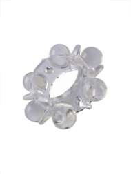 Прозрачное эрекционное кольцо с шариками и шипами - 3