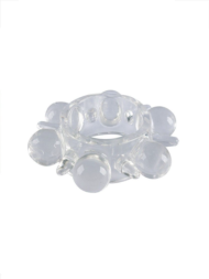 Прозрачное эрекционное кольцо с шариками и шипами - 5