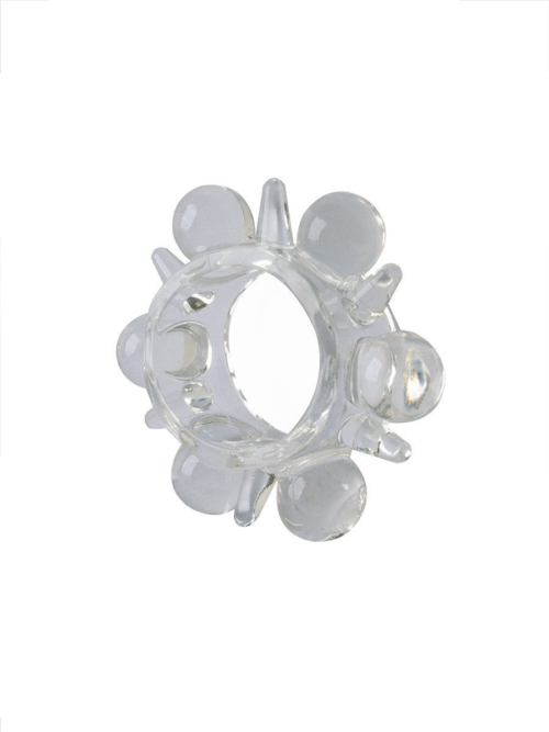 Прозрачное эрекционное кольцо с шариками и шипами - 6