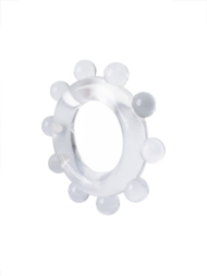 Прозрачное эрекционное кольцо со стимулирующими шариками - 3