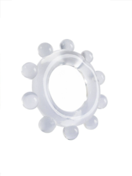 Прозрачное эрекционное кольцо со стимулирующими шариками - 4