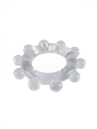 Прозрачное эрекционное кольцо со стимулирующими шариками - 5