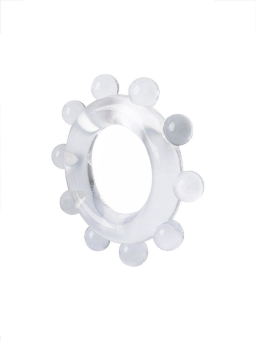 Прозрачное эрекционное кольцо со стимулирующими шариками - 3