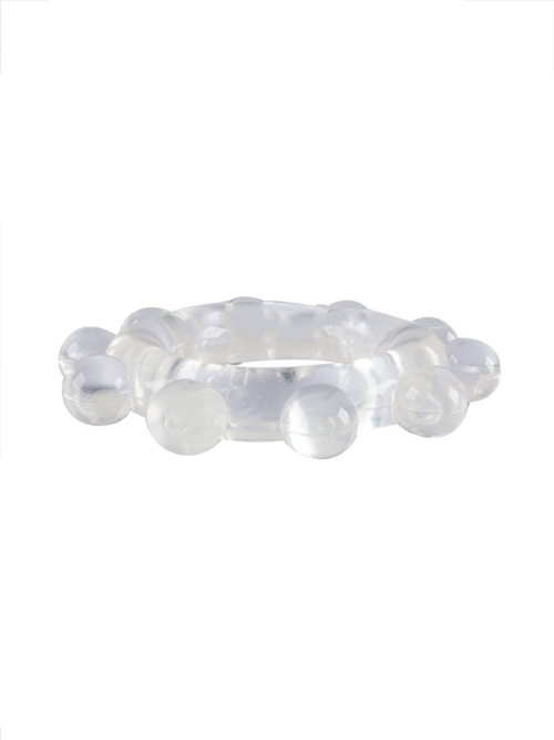 Прозрачное эрекционное кольцо со стимулирующими шариками - 6