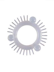 Эластичное эрекционное кольцо с 3 шариками и шипами - 2