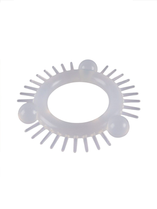 Эластичное эрекционное кольцо с 3 шариками и шипами - 3